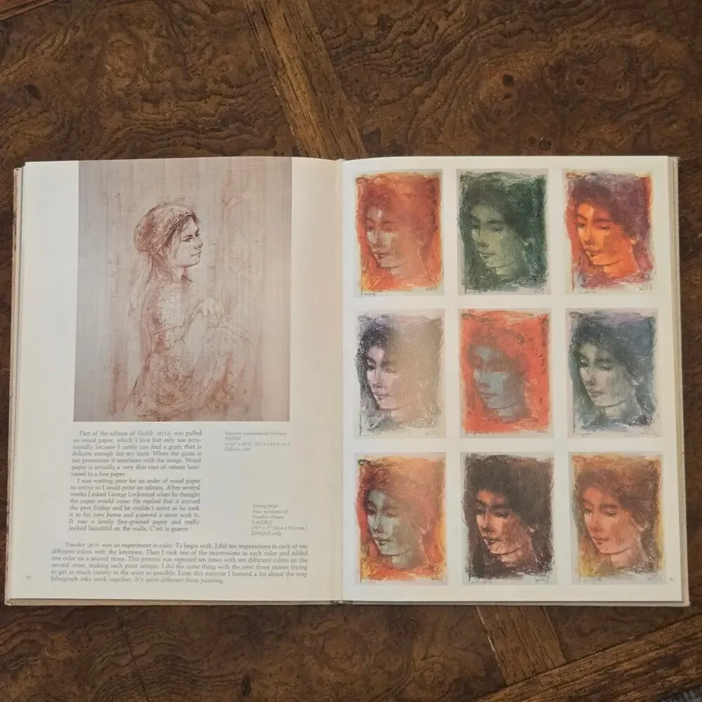 1977 Edna Hibel Lithographs First Edition Book 3 Catalogs 6 Prints Folio Set